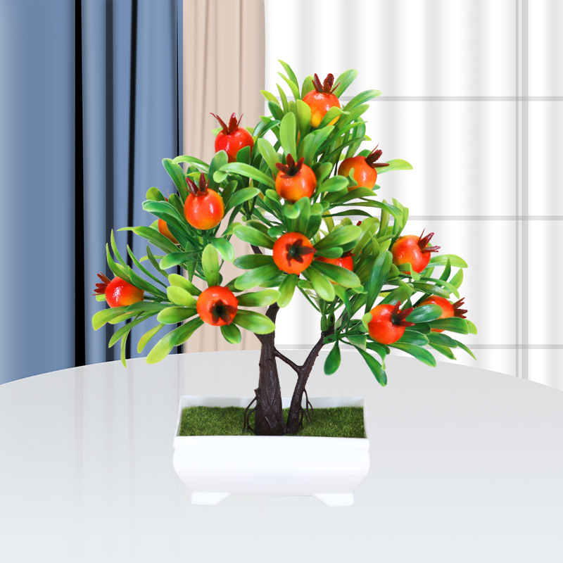 Factory wholesale creative simulation potted indoor home decoration artificial green bonsai living room bedroom decoration ornaments