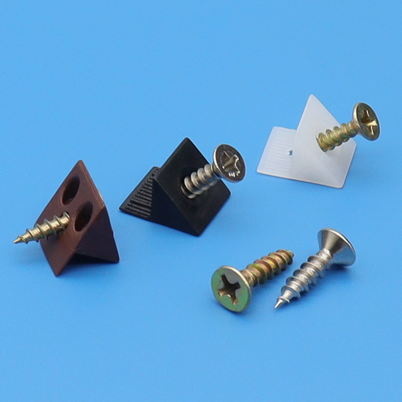 Minggu manufacturers with self-tapping screws White Black back plate buckle wardrobe cabinet plate holder plastic corner code