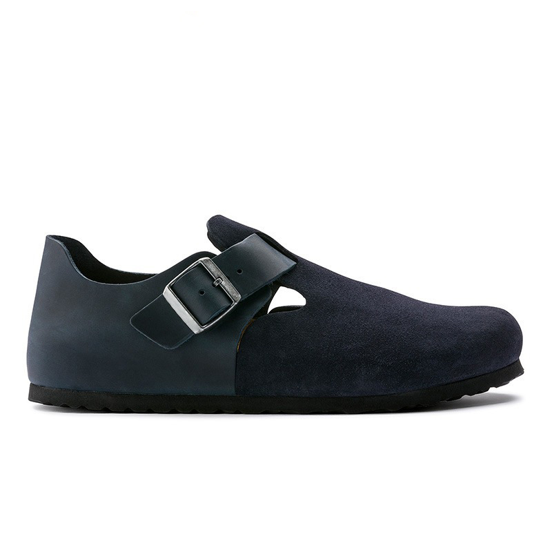 London Boken shoes 2023 autumn and winter New soft wood bottom leather stitching suede BK Boken shoes men's and women's single-layer shoes