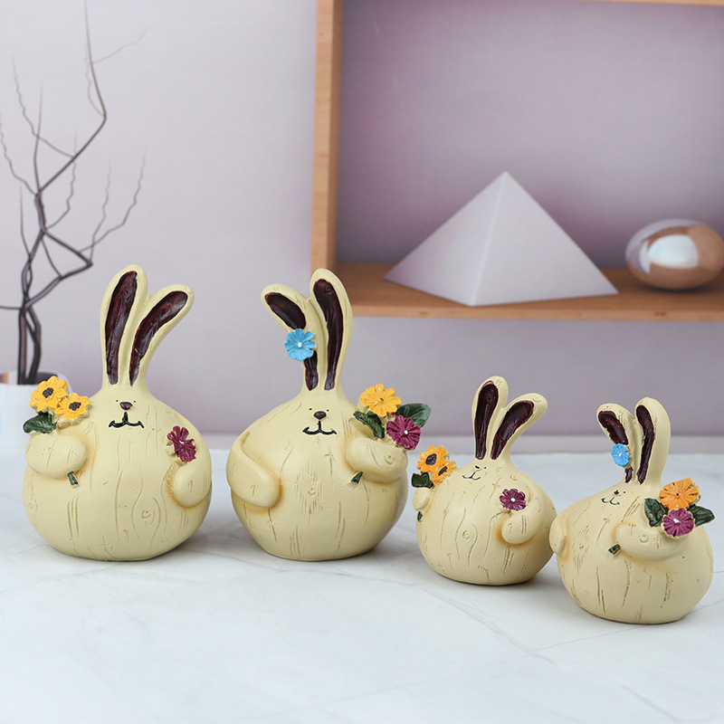 Cute Home Decorations Ornaments Size Garlic Rabbit Living Room Desktop Small Ornaments Resin Craft Home Furnishings