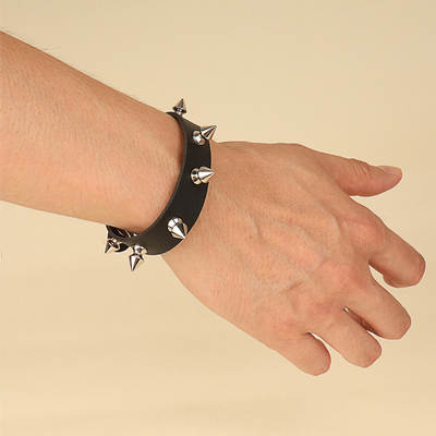 European and American punk style trend rivet personality fashion couple leather leather bracelet rock Gothic bracelet