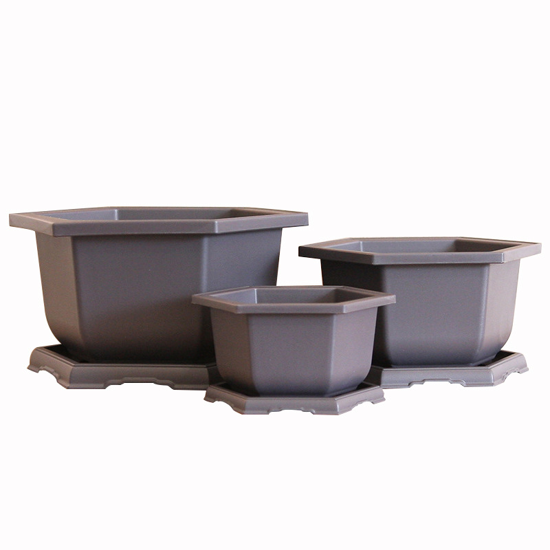 Wholesale generation hair imitation purple sand flower pot plastic thickened hexagonal orchid flower pot rectangular bonsai pot fleshy flower pot