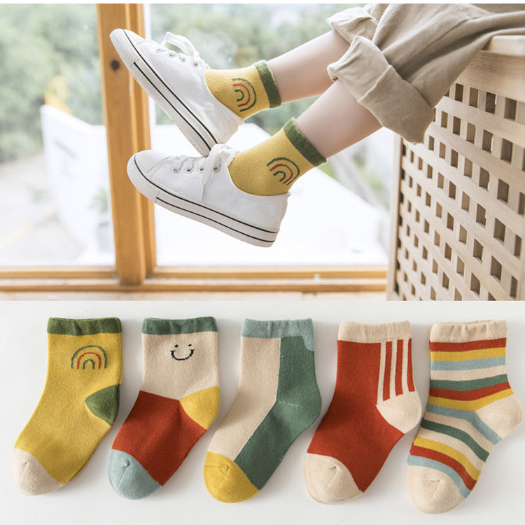 [A generation of hair] children's socks autumn and winter new mid-tube cartoon boys and girls baby big children's spring and autumn socks