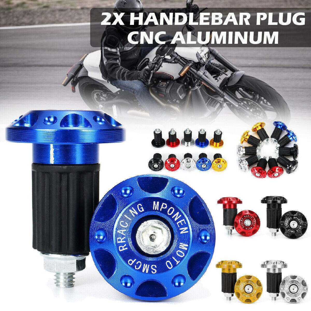 Hot selling motorcycle handle plug modification accessories ghost head scooter decorative handle plug grip drop-resistant plug