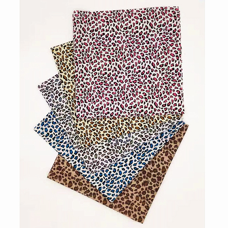 Pure cotton leopard print fabric diy handmade patchwork fabric 5 pieces all cotton fabric set cloth head