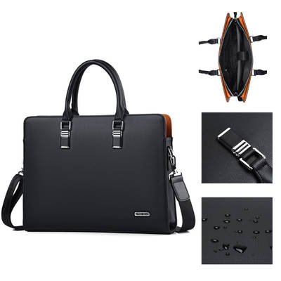 Briefcase Men's Casual Large Capacity Business Handbag Advanced Sense Men's Bag iPad Computer Briefcase Foreign Trade