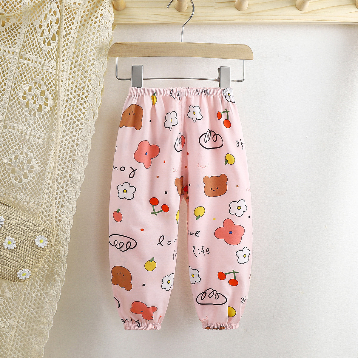 2024 New Summer Children's Anti-mosquito Pants Breathable Cropped Bloomers Thin Boys' Korean Style Pants Girls' Baby