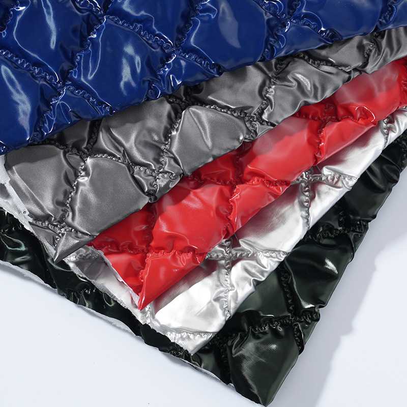 New thickened square Plaid matte Pu imitation quilted ultrasonic embossed laminated cotton composite leather clothing bag leather