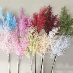 6 fork Misty artificial flower Misty wedding road lead Phoenix tail grass wedding hall hotel home ceiling plastic flower fake flower