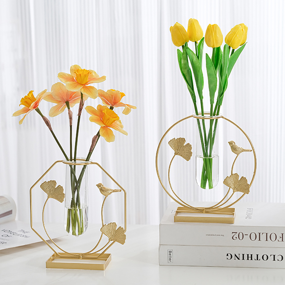 Creative Home Decorations Living Room Desktop Flower-arranging Ornaments Ins Dining Table Fake Flower Simulation Flower Vase Advanced Sense