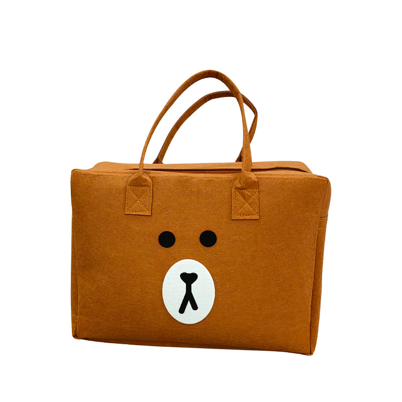 Felt travel bag portable portable cosmetic case cute high-looking cosmetics outdoor storage wash bag