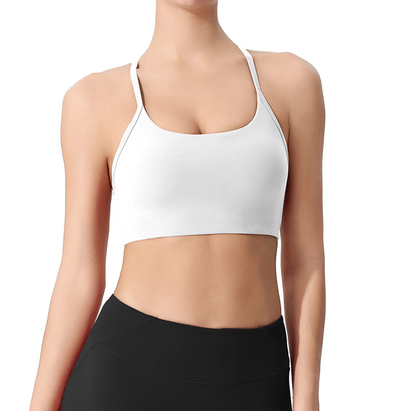 European and American New Yoga Vest Women's Running Gather Fitness Wear Bra Light Strength Thin Shoulder Strap Beauty Back Sports Underwear