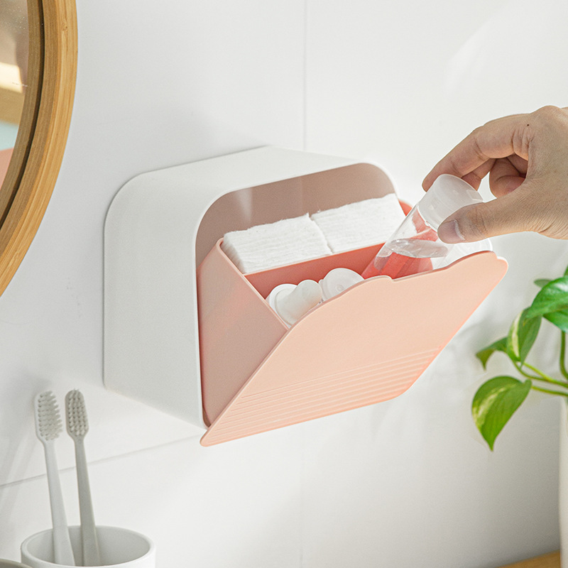 Nachuan Creative Plastic PS Wall Hanging Storage Box Sanitary Napkin Cosmetics Multi-purpose Flip Cover Compartment Sealed Storage Box