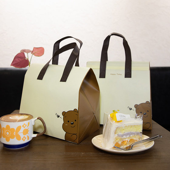 Disposable takeaway insulation bag general catering dessert cake milk tea ice cream non-woven portable packing bag wholesale