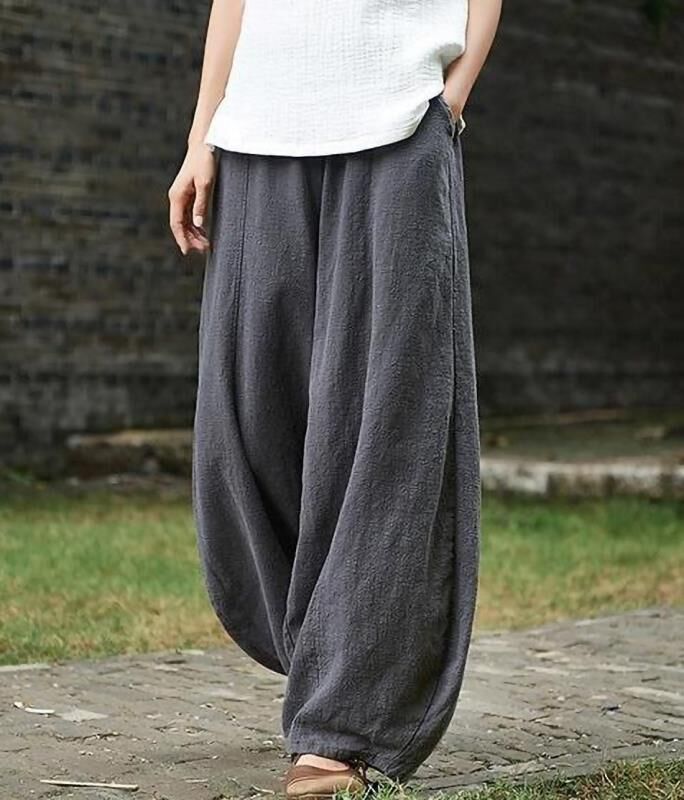 Amazon Women's Pants AliExpress Japanese Spring and Autumn New Cotton Linen Casual Bloomers for Women
