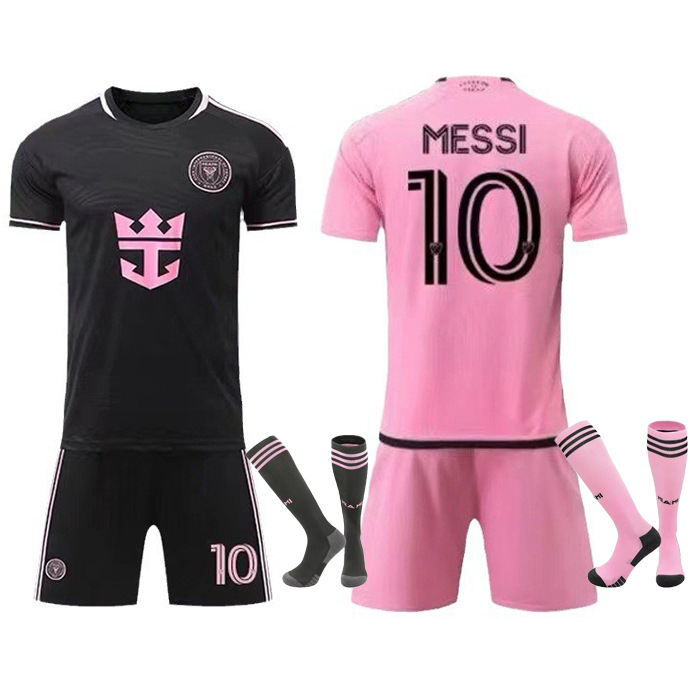 Wholesale Miami Jersey No.10 Messi Home and Away Adult Children's Clothing Football Clothing US Professional League Children's Suit + Socks