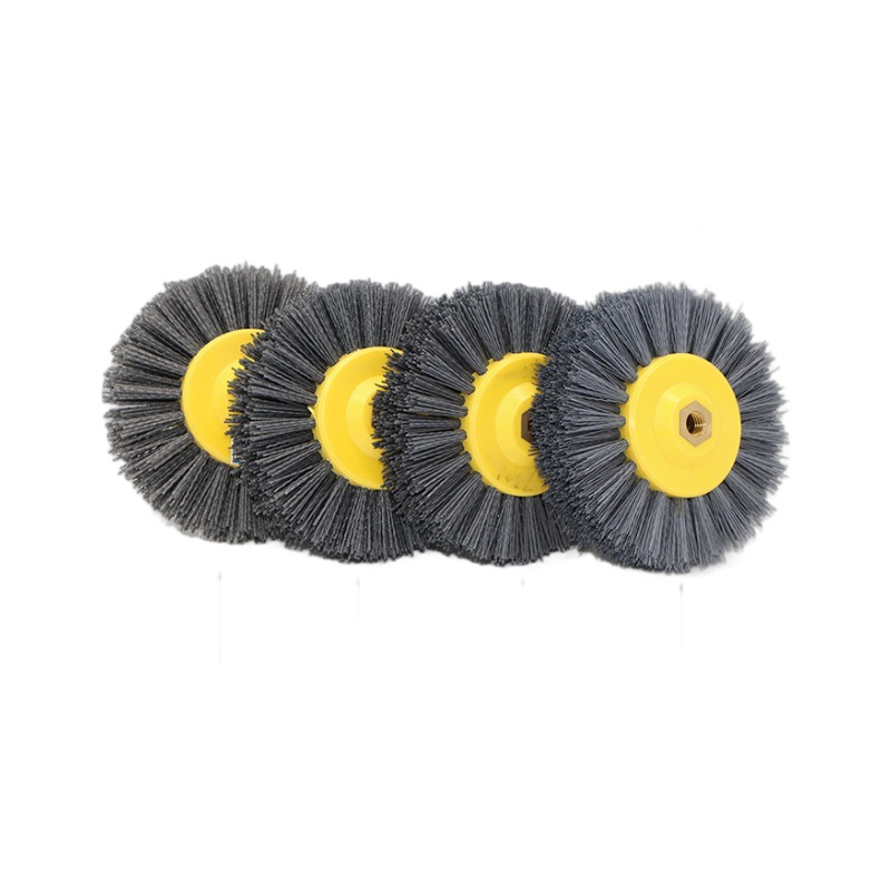Factory supply deburring brush M14 nut abrasive wire grinding wheel brush wood grain wire drawing brush polishing wheel