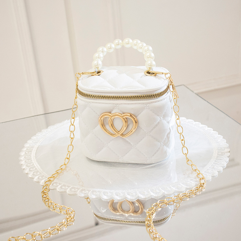 Pearl jelly bag diy bag Lion ridge bucket bag pvc crossbody women's bag rhombus chain bag women's handbag