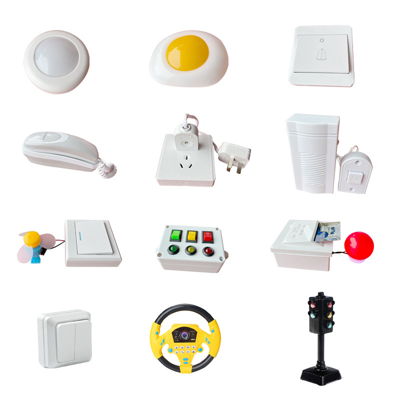 cross-border busy board climbing ladder rack diy accessories egg clap light timer switch children's educational toys