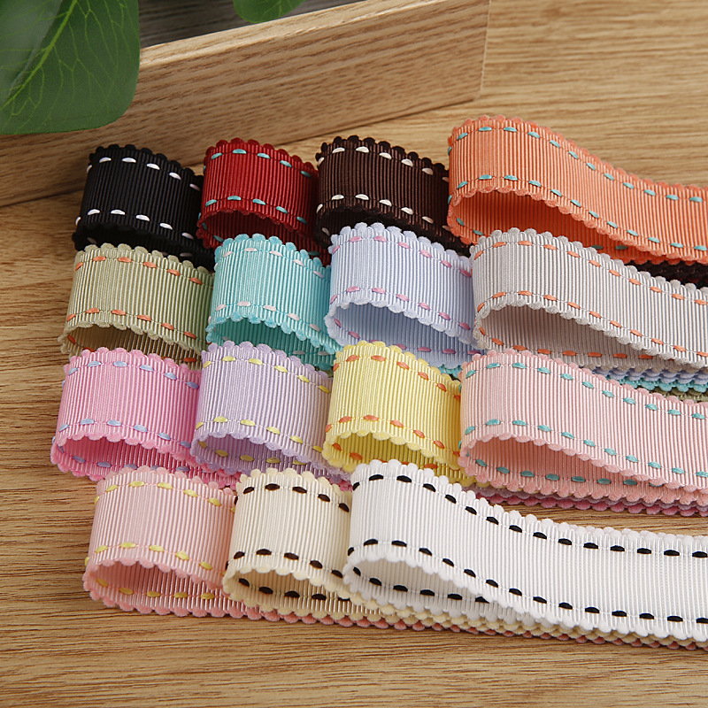 Color Jump Point Lace Rib Ribbon Children's Bow Hair Accessories Clothing Shoes Flower Accessories Polyester Hat Belt