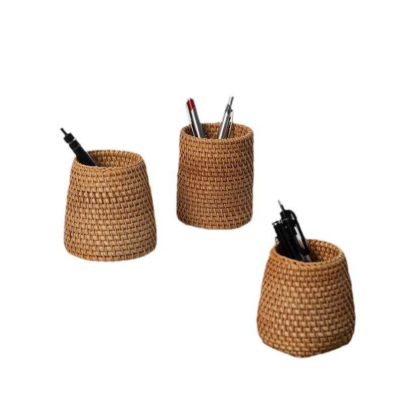 Vietnam rattan tea ceremony accessories stationery makeup pen holder office desktop decoration storage box creative storage box