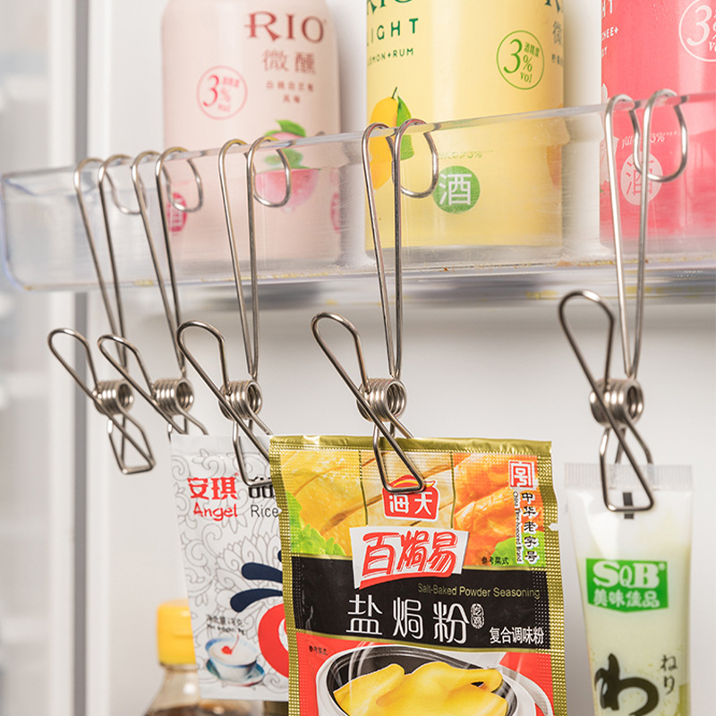 Stainless Steel Hanging Clip with Tail to Strengthen Hanging Arrangement Sundries Holder Bathroom Underwear Towel Hook Drying Hook