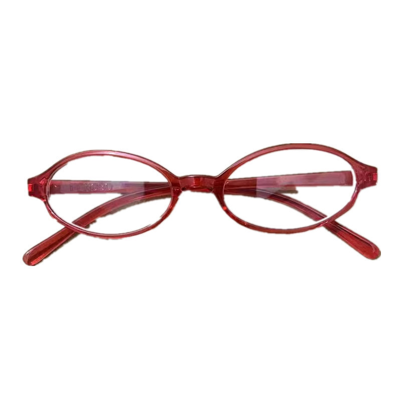 Y2g hot girl Japanese and Korean retro small oval gradient green glasses frame personality anime concave shape plain glasses female fashion shot
