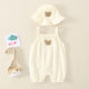 Newborn baby boys and girls summer thin strap boneless cotton gauze one-piece romper super cute western style romper