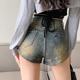 American retro high waist Denim Super shorts women's 2023 new summer slimming small hot pants for hot girls a-line