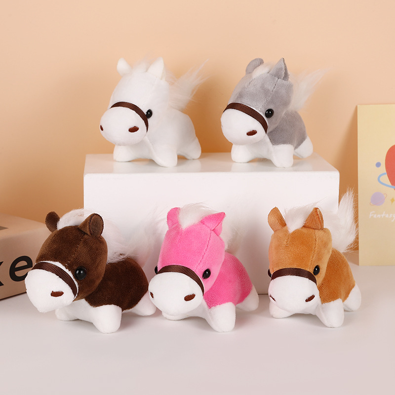 Cartoon Pose Long Hair Pony Plush Doll Small Pendant Multicolor Backpack Keychain Accessories Cute Doll Hanging Ornaments