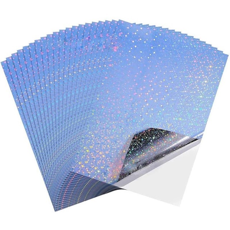 Amazon A4 Inkjet Adhesive Holographic Laser Diamond Sticker Waterproof Inkjet Vinyl Adhesive Printing Paper