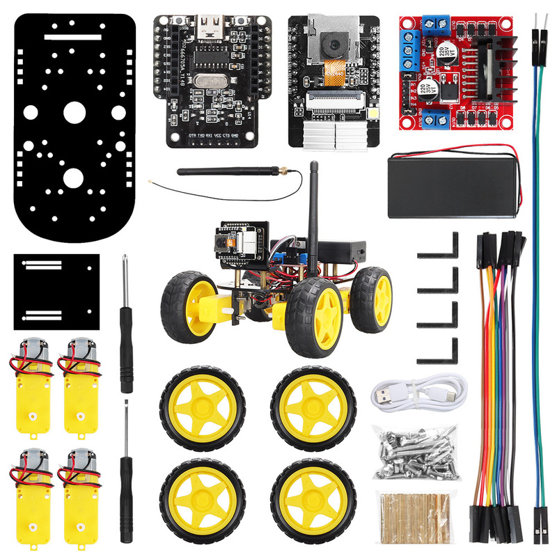 DIY スマートカーロボットキット Esp32 カムミニカー簡単組み立てカメラ電子部品集積回路 IC|undefined