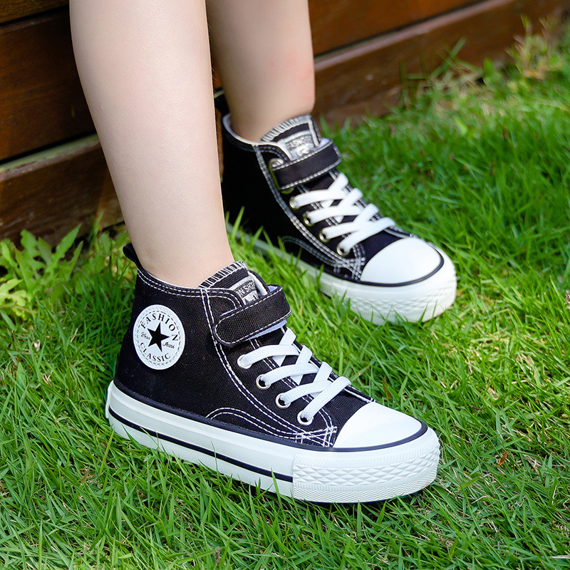 Children's High-top Canvas Shoes Kids Kindergarten Indoor Boys' Cloth Shoes Girls' Korean Style Spring Children's Shoes
