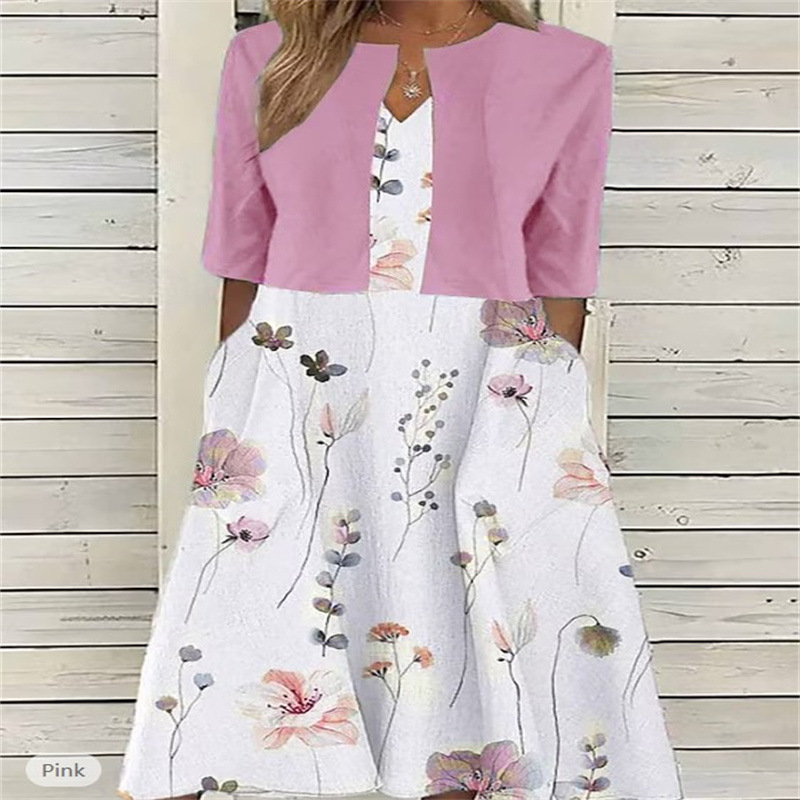 2025 foreign trade Amazon AliExpress ebay ladies light mature temperament elegant long skirt two-piece dress