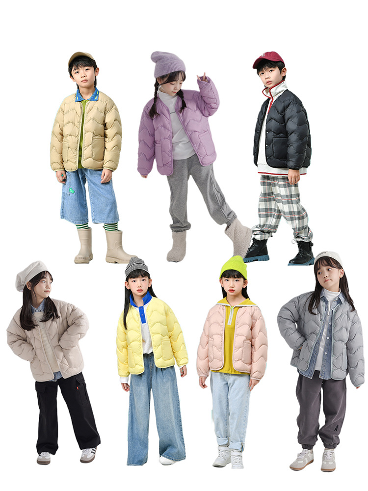 [90 white duck down] cross-border children's lightweight down jacket 2023 new boys' and girls' winter thin down jacket