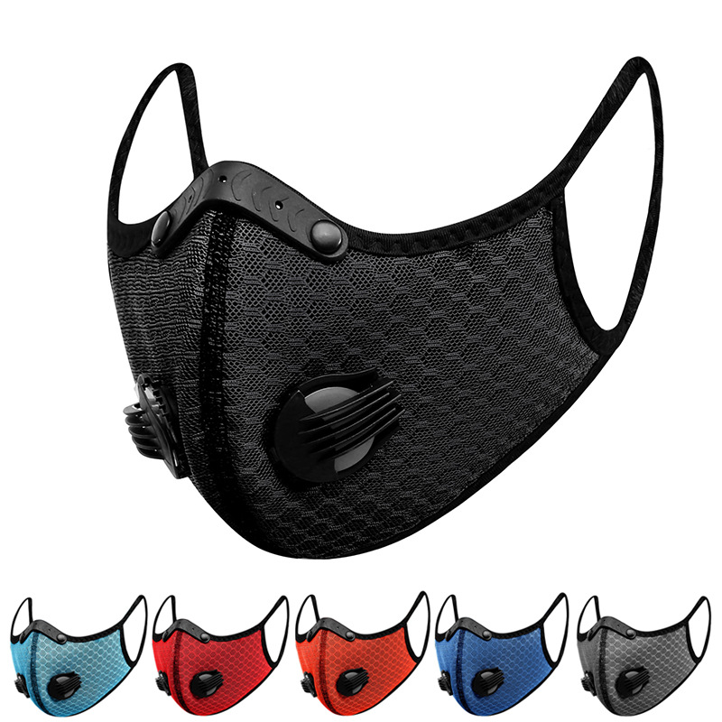 KN95 riding mask replaceable filter outdoor anti-haze mask dustproof bicycle men's and women's protective breathing valve