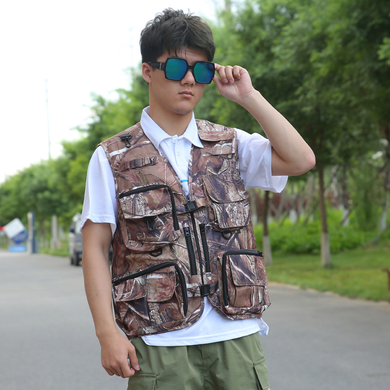 Multi-pocket vest men's vest outdoor sports fishing reporter photography leisure men's volunteer vest wholesale 19