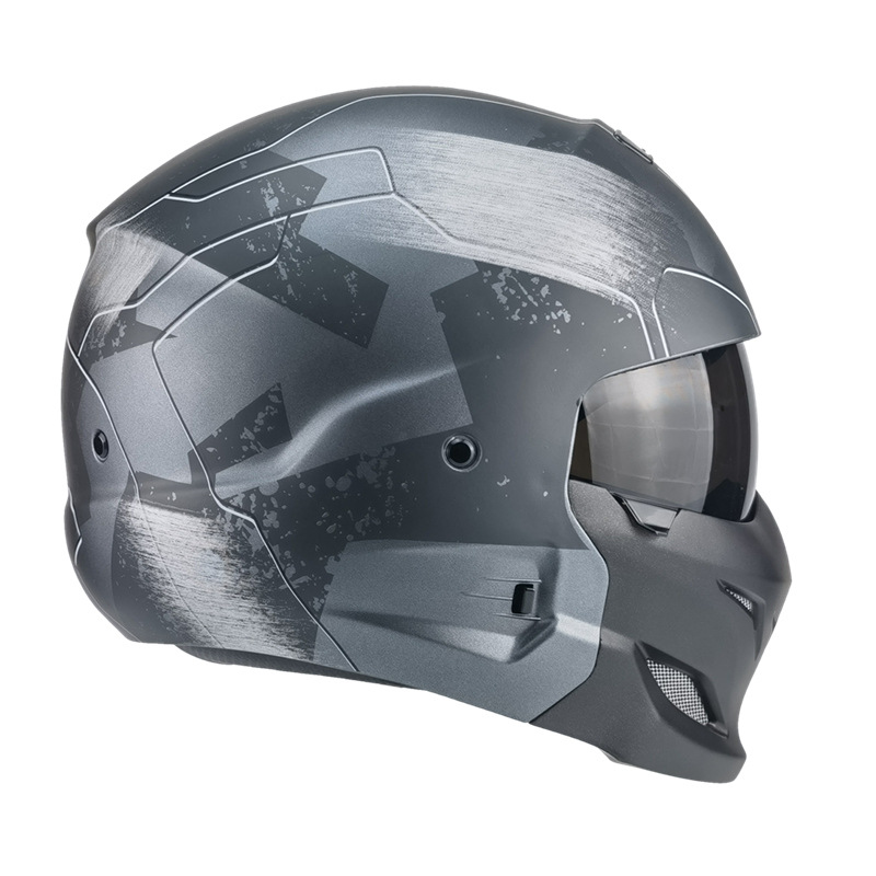 Cross-border foreign trade version Samurai Black Scorpion Helmet men's retro combination helmet half helmet Indian Warrior helmet