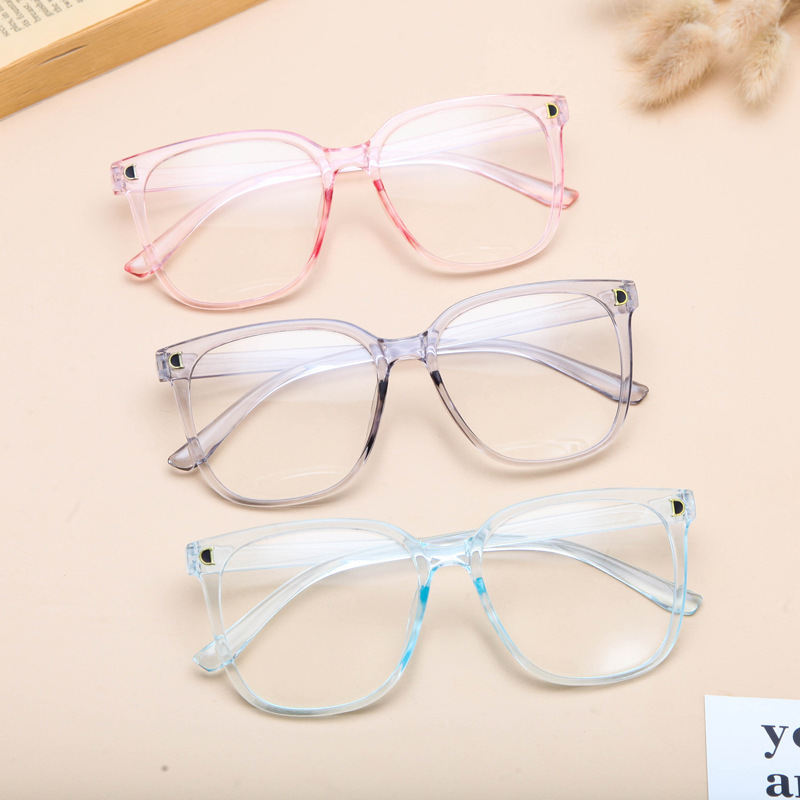 Fashion large frame retro anti-blue light flat mirror modified face computer eye glasses can be equipped with myopia glasses