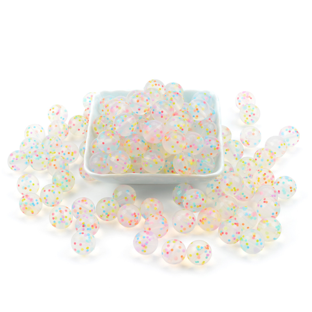 Baby Molar Silicone Scattered Beads Color Point Transparent Beads Handmade diy Necklace Soothing Chain Bracelet Jewelry Accessories
