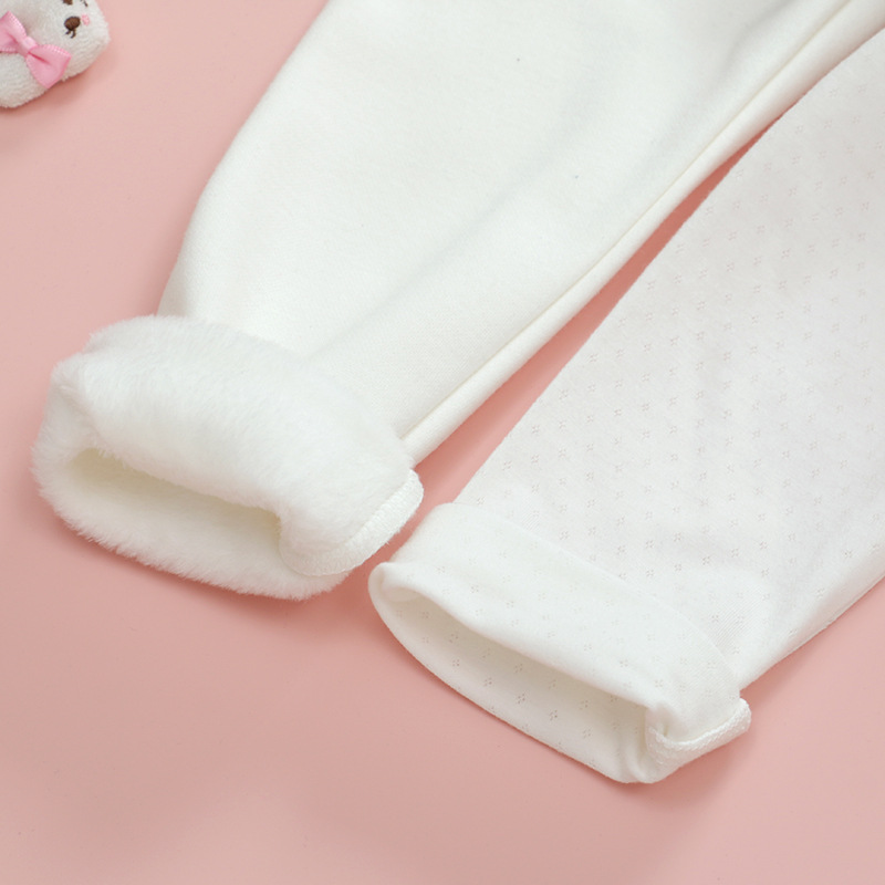 In stock miki children's clothing autumn and winter girls' cartoon cute cs rabbit Apple embroidered culottes fake two-piece leggings