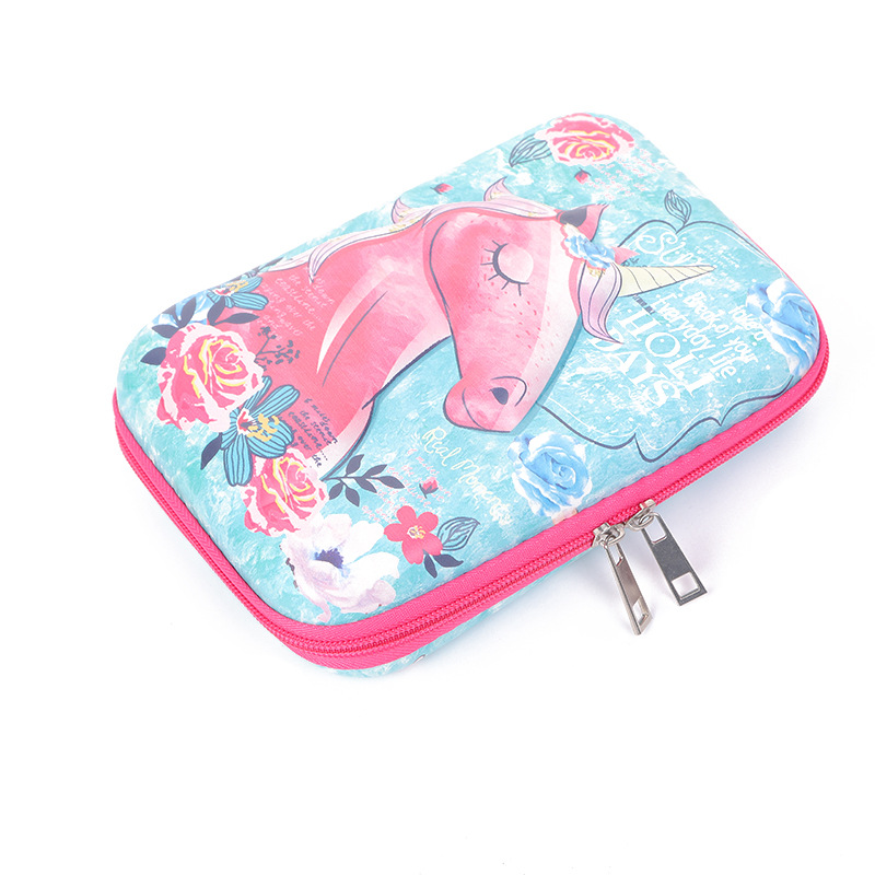 Cyber Celebrity Stereo Stationery Box Children Cartoon Unicorn Pencil Bag Watercolor Multifunctional Pencil Case Stationery Box Gift