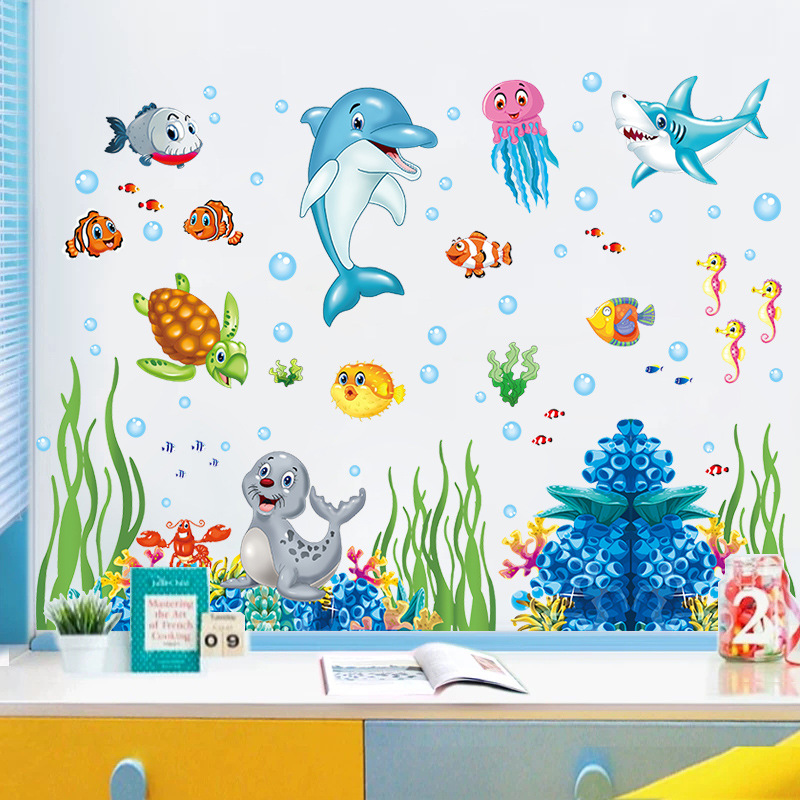 Children's Cartoon Small Animal Wall Stickers Room Baby Stickers Background Wall Decorations Stickers Wallpaper Self-adhesive Naked Dress