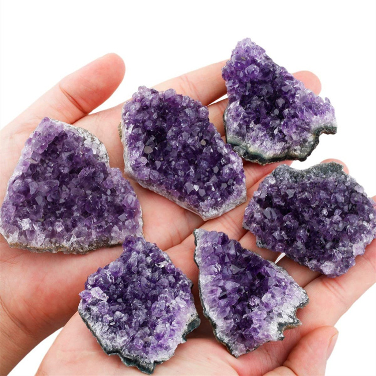 Cross-border source manufacturers wholesale natural amethyst cluster amethyst hole pieces Uruguay Brazil amethyst cluster stone ornaments