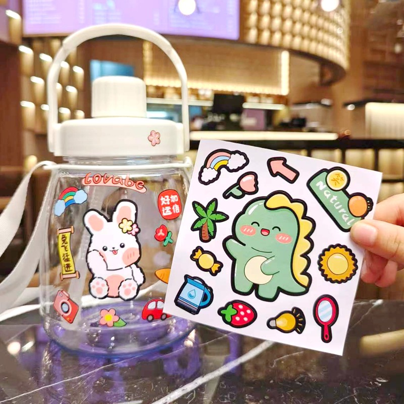 Korean cartoon ins cute hand account sticker waterproof sticker girl heart diy cup thermos cup decoration small sticker