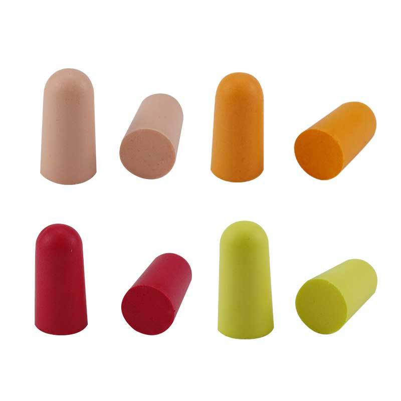 Wholesale export quality CE certification bullet type solid color anti-noise noise reduction PU sponge soundproof aviation sleep earplugs