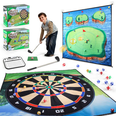 Cross-border children's indoor and outdoor golf game mat thickened plush mat sticky ball target golf outdoor toys