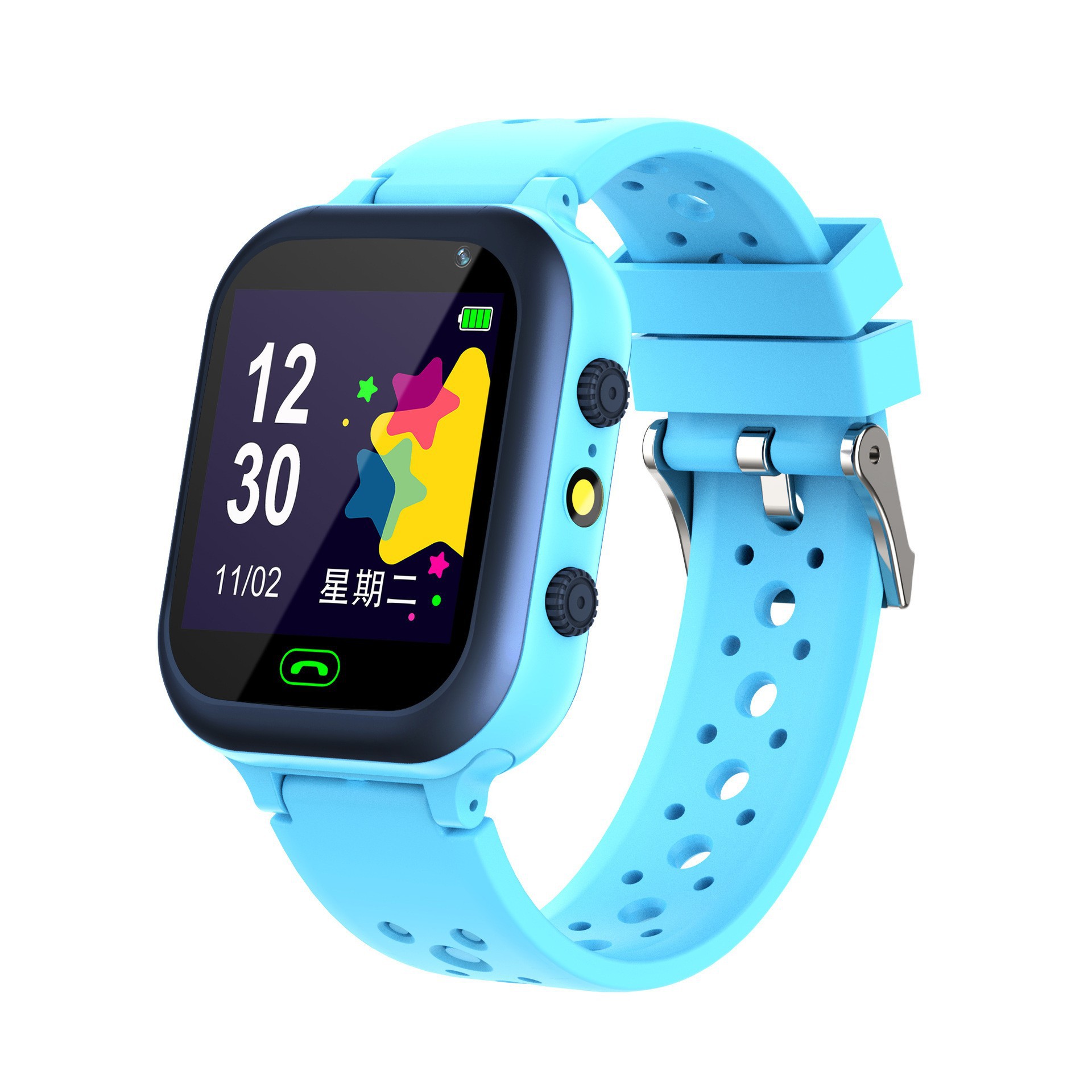 Cross-border Q15 waterproof children's smart phone positioning micro chat camera flashlight 5 generation Z6 multi-language switching watch