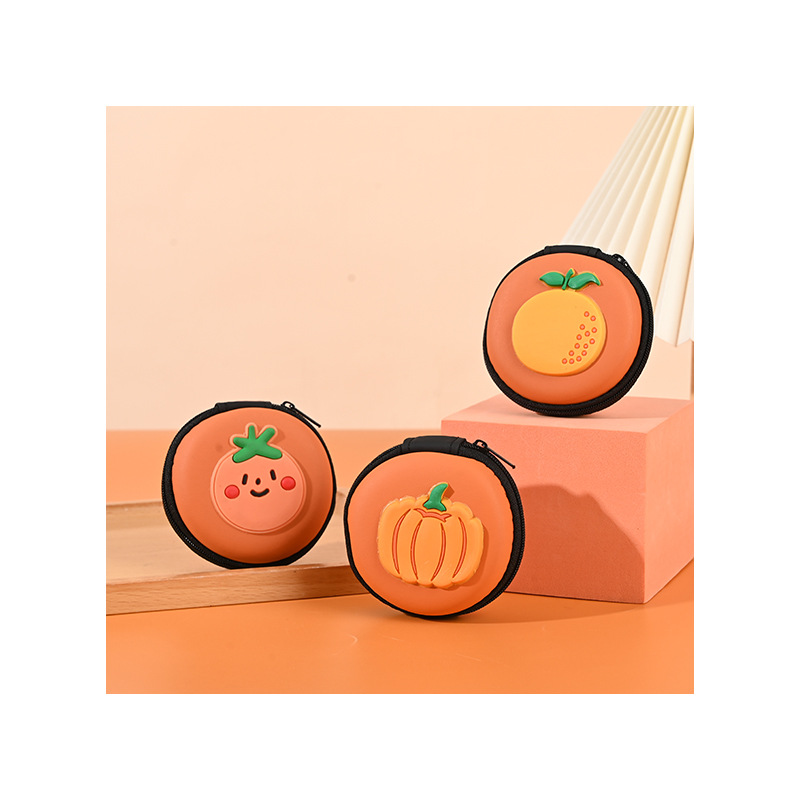 Factory wholesale Korean cute cartoon silicone headphone bag portable storage bag small coin purse children's bag in stock