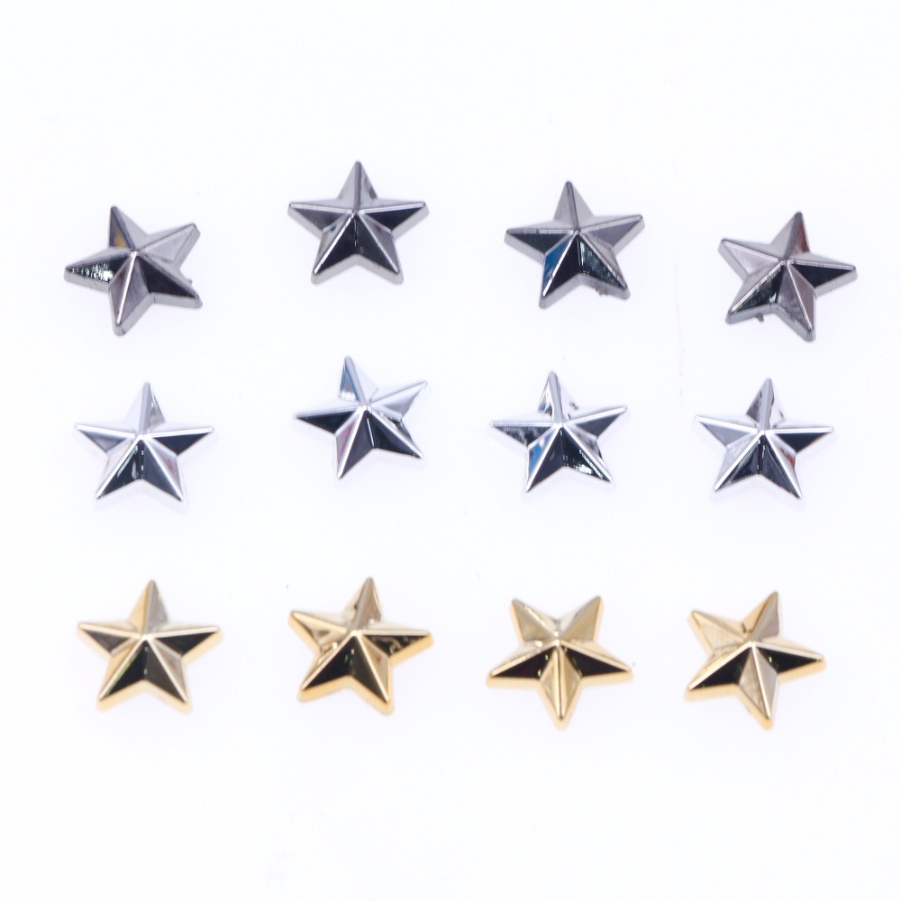 Cross-border 100 acrylic Diamond flat-bottomed gold and silver five-pointed star DIY to make decorative clothing accessories jewelry accessories